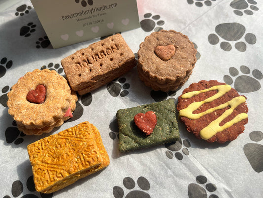 PAWSOME TEATIME FAVOURITES - Selection of 6 different biccies for your Dog
